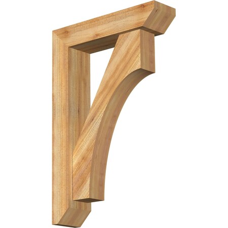 Ekena Millwork Westlake Slat Rough Sawn Bracket w/ Offset Brace, Western Red Cedar, 6"W x 24"D x 36"H BKT0604X24X36WTL06RWR
